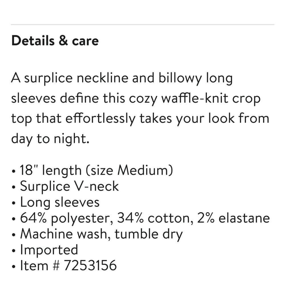 NWT $78 We The Free All Nighter Long Sleeve Surplus Crop Top Free People - Picture 15 of 15